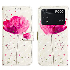 Funda de Cuero Cartera con Soporte Patron de Moda Carcasa Y03B para Xiaomi Poco M4 Pro 4G Rosa