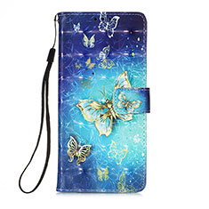 Funda de Cuero Cartera con Soporte Patron de Moda Carcasa Y03B para Xiaomi Poco X3 NFC Azul Cielo