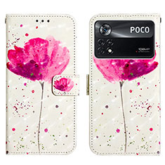 Funda de Cuero Cartera con Soporte Patron de Moda Carcasa Y03B para Xiaomi Redmi Note 11E Pro 5G Rosa