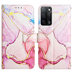 Funda de Cuero Cartera con Soporte Patron de Moda Carcasa Y04B para Oppo A53s 5G Rosa