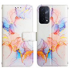 Funda de Cuero Cartera con Soporte Patron de Moda Carcasa Y04B para Oppo A74 5G Azul