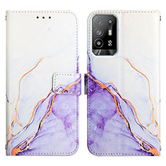 Funda de Cuero Cartera con Soporte Patron de Moda Carcasa Y04B para Oppo Reno5 Z 5G Morado