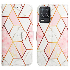 Funda de Cuero Cartera con Soporte Patron de Moda Carcasa Y04B para Realme 8s 5G Blanco