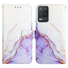 Funda de Cuero Cartera con Soporte Patron de Moda Carcasa Y04B para Realme Q3i 5G Morado