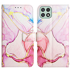 Funda de Cuero Cartera con Soporte Patron de Moda Carcasa Y04B para Samsung Galaxy F42 5G Rosa