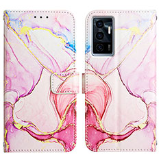 Funda de Cuero Cartera con Soporte Patron de Moda Carcasa Y04B para Vivo Y75 4G Rosa