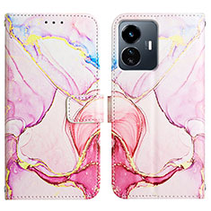 Funda de Cuero Cartera con Soporte Patron de Moda Carcasa Y04B para Vivo Y77e 5G Rosa