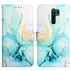 Funda de Cuero Cartera con Soporte Patron de Moda Carcasa Y04B para Xiaomi Redmi 9 Verde