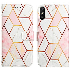 Funda de Cuero Cartera con Soporte Patron de Moda Carcasa Y04B para Xiaomi Redmi 9AT Blanco