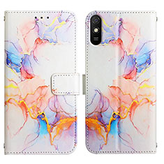 Funda de Cuero Cartera con Soporte Patron de Moda Carcasa Y04B para Xiaomi Redmi 9i Azul