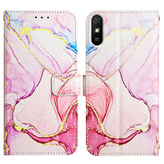 Funda de Cuero Cartera con Soporte Patron de Moda Carcasa Y04B para Xiaomi Redmi 9i Rosa