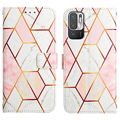 Funda de Cuero Cartera con Soporte Patron de Moda Carcasa Y04B para Xiaomi Redmi Note 10 5G Blanco