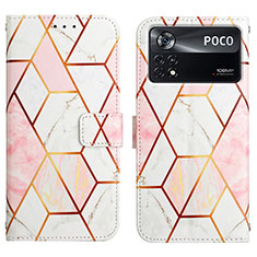 Funda de Cuero Cartera con Soporte Patron de Moda Carcasa Y04B para Xiaomi Redmi Note 11E Pro 5G Blanco