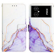 Funda de Cuero Cartera con Soporte Patron de Moda Carcasa Y04B para Xiaomi Redmi Note 11R 5G Morado