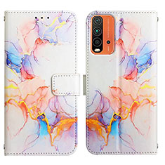 Funda de Cuero Cartera con Soporte Patron de Moda Carcasa Y04B para Xiaomi Redmi Note 9 4G Azul