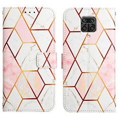 Funda de Cuero Cartera con Soporte Patron de Moda Carcasa Y04B para Xiaomi Redmi Note 9 Pro Blanco