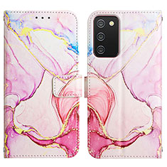 Funda de Cuero Cartera con Soporte Patron de Moda Carcasa Y05B para Samsung Galaxy F02S SM-E025F Rosa