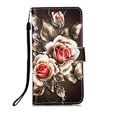 Funda de Cuero Cartera con Soporte Patron de Moda Carcasa Y05B para Samsung Galaxy S22 Ultra 5G Negro