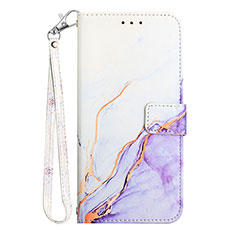 Funda de Cuero Cartera con Soporte Patron de Moda Carcasa YB1 para Motorola Moto G Play (2023) Morado