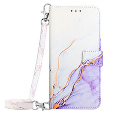 Funda de Cuero Cartera con Soporte Patron de Moda Carcasa YB1 para Xiaomi Poco F5 Pro 5G Morado