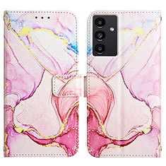 Funda de Cuero Cartera con Soporte Patron de Moda Carcasa YB4 para Samsung Galaxy Quantum4 5G Rosa