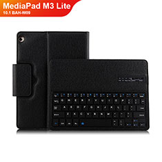 Funda de Cuero Cartera con Teclado L01 para Huawei MediaPad M3 Lite 10.1 BAH-W09 Negro