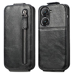 Funda de Cuero Flip para Asus Zenfone 9 Negro