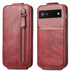 Funda de Cuero Flip para Google Pixel 6a 5G Rojo