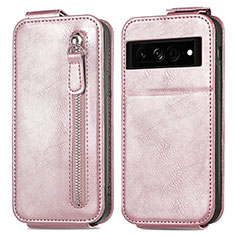 Funda de Cuero Flip para Google Pixel 7a 5G Oro Rosa