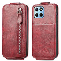 Funda de Cuero Flip para Huawei Honor X6 5G Rojo