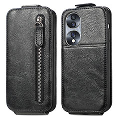 Funda de Cuero Flip para Huawei Honor X7b Negro