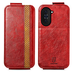 Funda de Cuero Flip para Huawei Nova 10 Pro Rojo