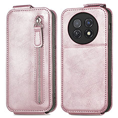 Funda de Cuero Flip para Huawei Nova Y91 Oro Rosa