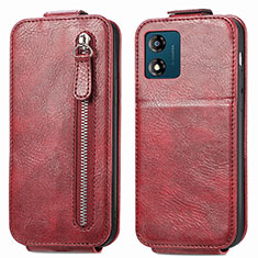 Funda de Cuero Flip para Motorola Moto E13 Rojo