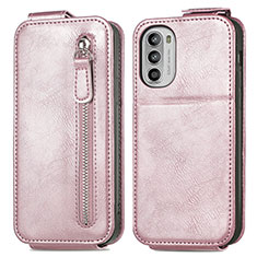 Funda de Cuero Flip para Motorola Moto Edge (2022) 5G Oro Rosa