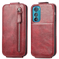 Funda de Cuero Flip para Motorola Moto Edge 30 5G Rojo