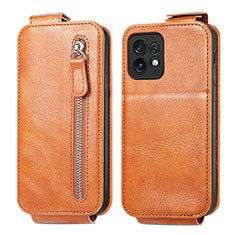 Funda de Cuero Flip para Motorola Moto Edge Plus (2023) 5G Marron