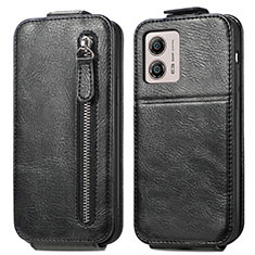 Funda de Cuero Flip para Motorola Moto G53 5G Negro