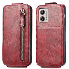 Funda de Cuero Flip para Motorola Moto G53j 5G Rojo