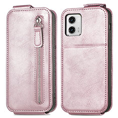 Funda de Cuero Flip para Motorola Moto G73 5G Oro Rosa