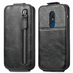 Funda de Cuero Flip para Nokia C3 Negro