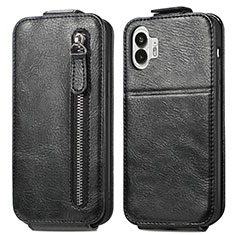 Funda de Cuero Flip para Nothing Phone 2 Negro