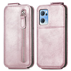 Funda de Cuero Flip para OnePlus Nord CE 2 5G Oro Rosa