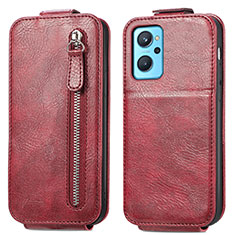 Funda de Cuero Flip para Oppo A96 4G Rojo