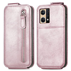 Funda de Cuero Flip para Oppo F21 Pro 4G Oro Rosa