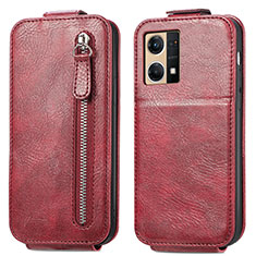 Funda de Cuero Flip para Oppo F21s Pro 4G Rojo