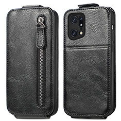 Funda de Cuero Flip para Oppo Find X5 5G Negro