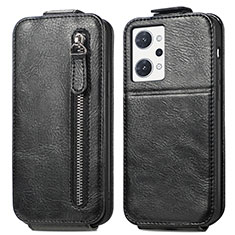 Funda de Cuero Flip para Oppo Reno7 A Negro