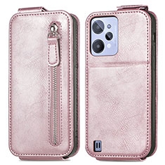 Funda de Cuero Flip para Realme C31 Oro Rosa