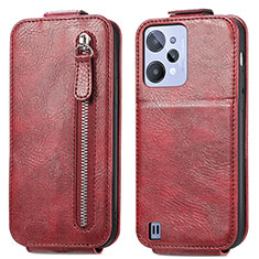 Funda de Cuero Flip para Realme C31 Rojo